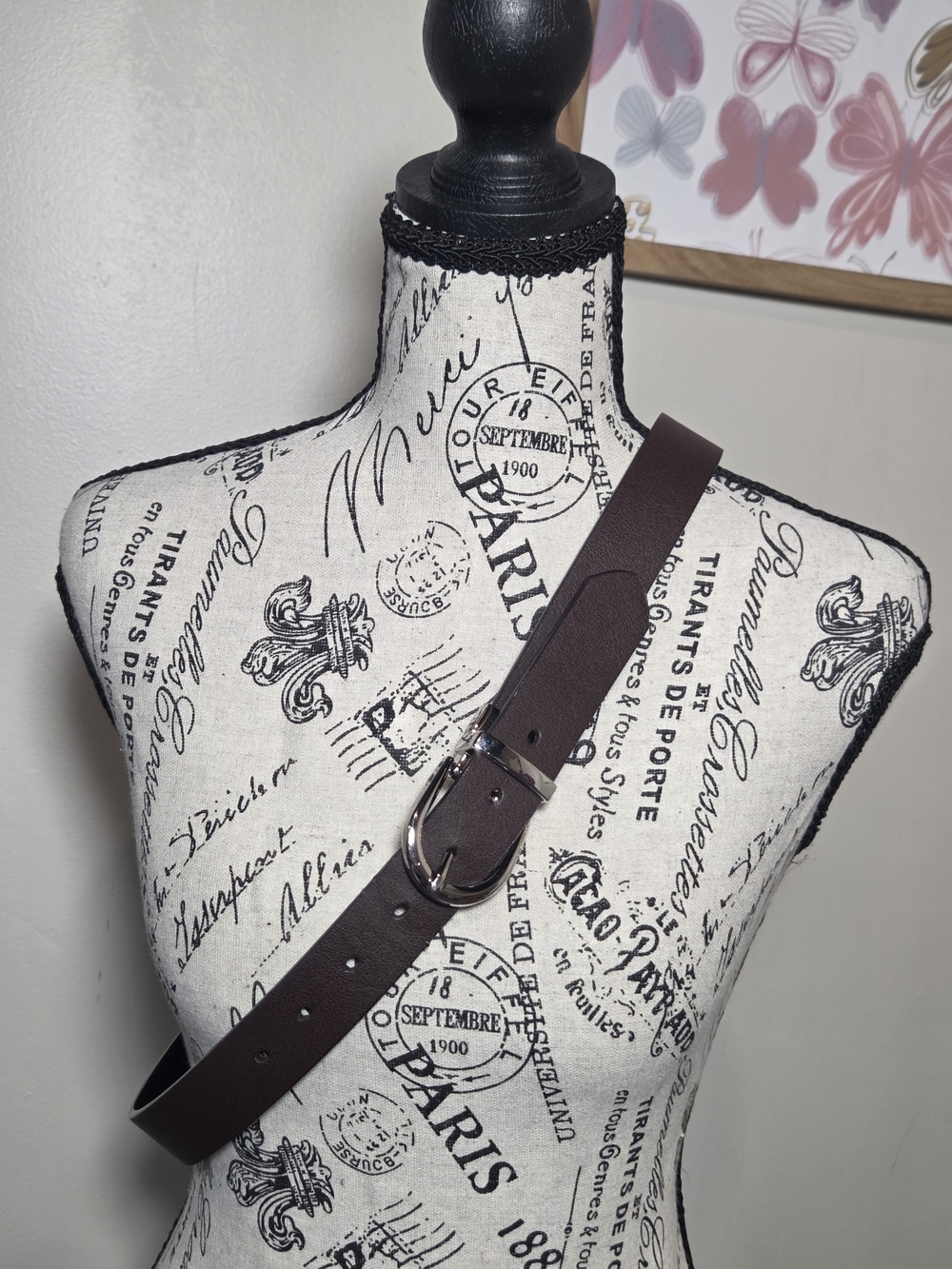 LC Lauren Conrad Reversible Center Bar Buckle Belt (Black/Brown) LARGE